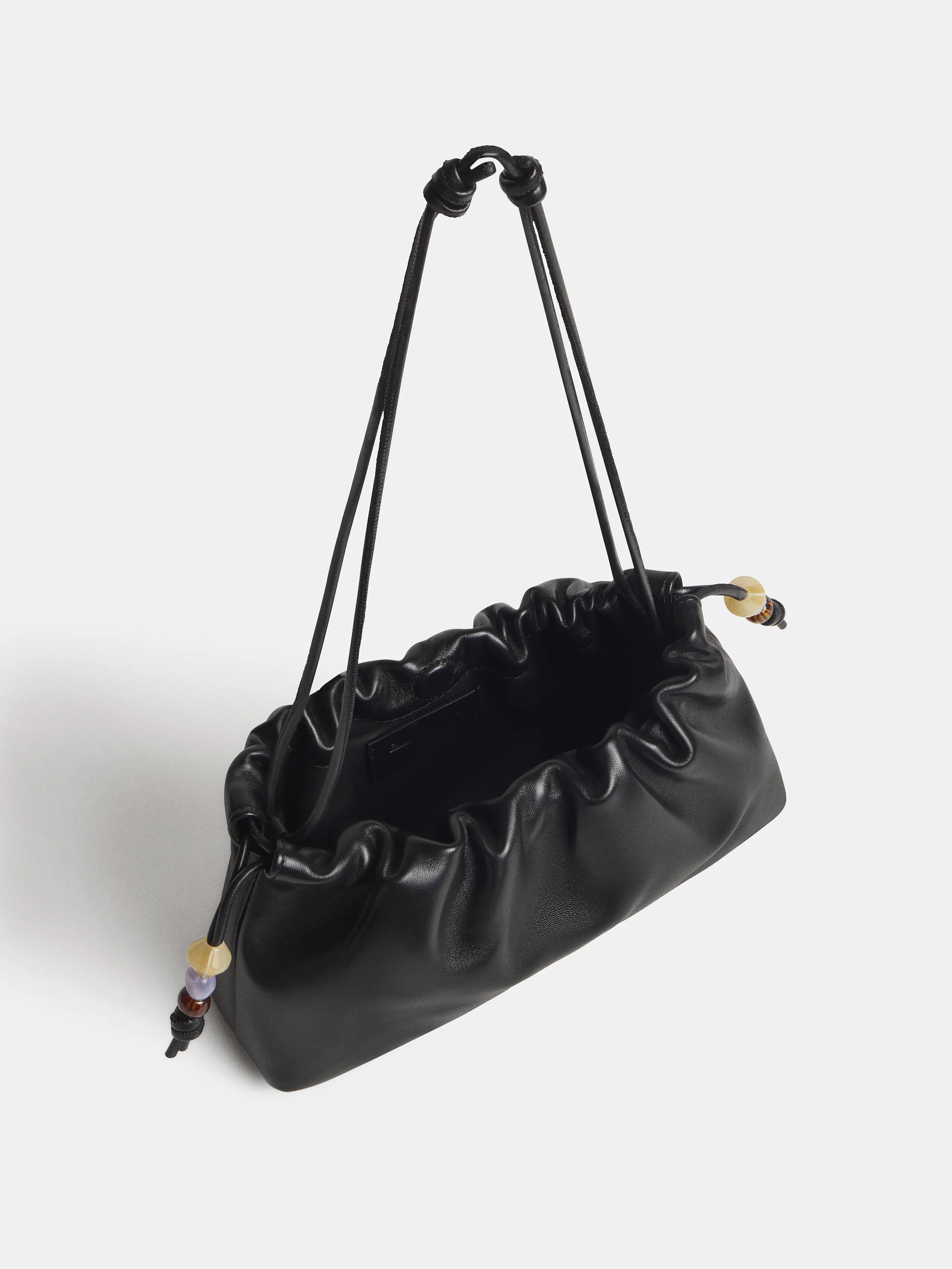 Multi-Wear Drawstring Pouch Bag With Decorative Drawcord Strap