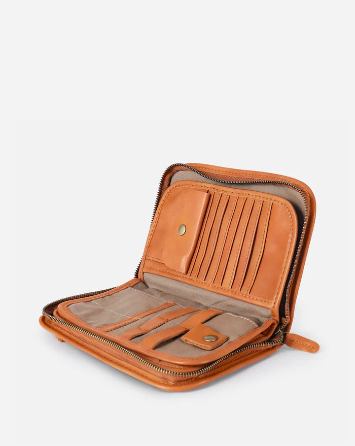 Multi-Functional RFID Blocking Zipper Clutch With Detachable Convertible Strap