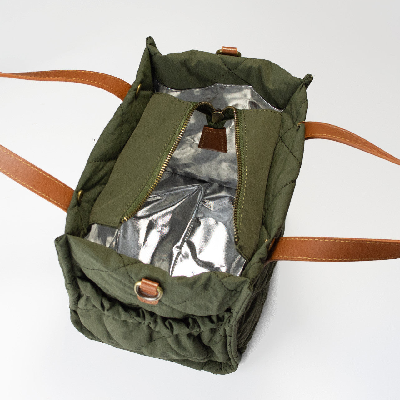 Quilted Puffy Insulated Lunch Bag With Convertible Carrying Options