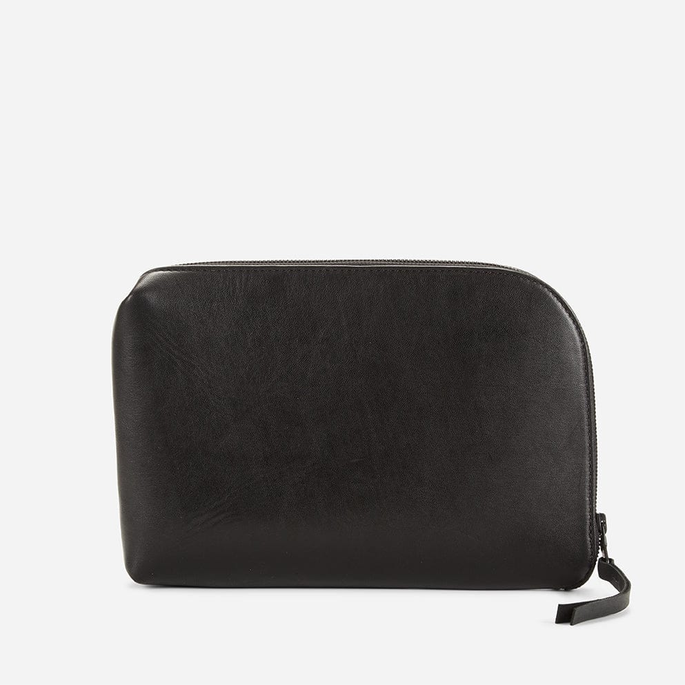 Slim Multi-Compartment Zipper Clutch With Dual Inner Storage Pockets