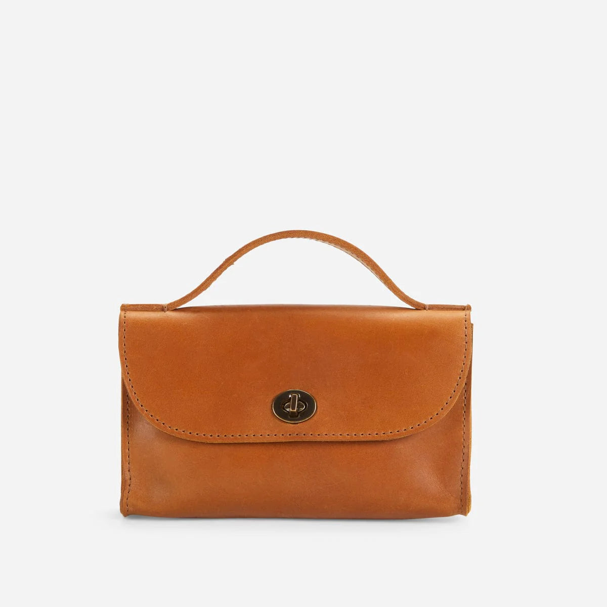 Flap Magnetic Turnlock Snap Clutch Bag With Short Top Handle