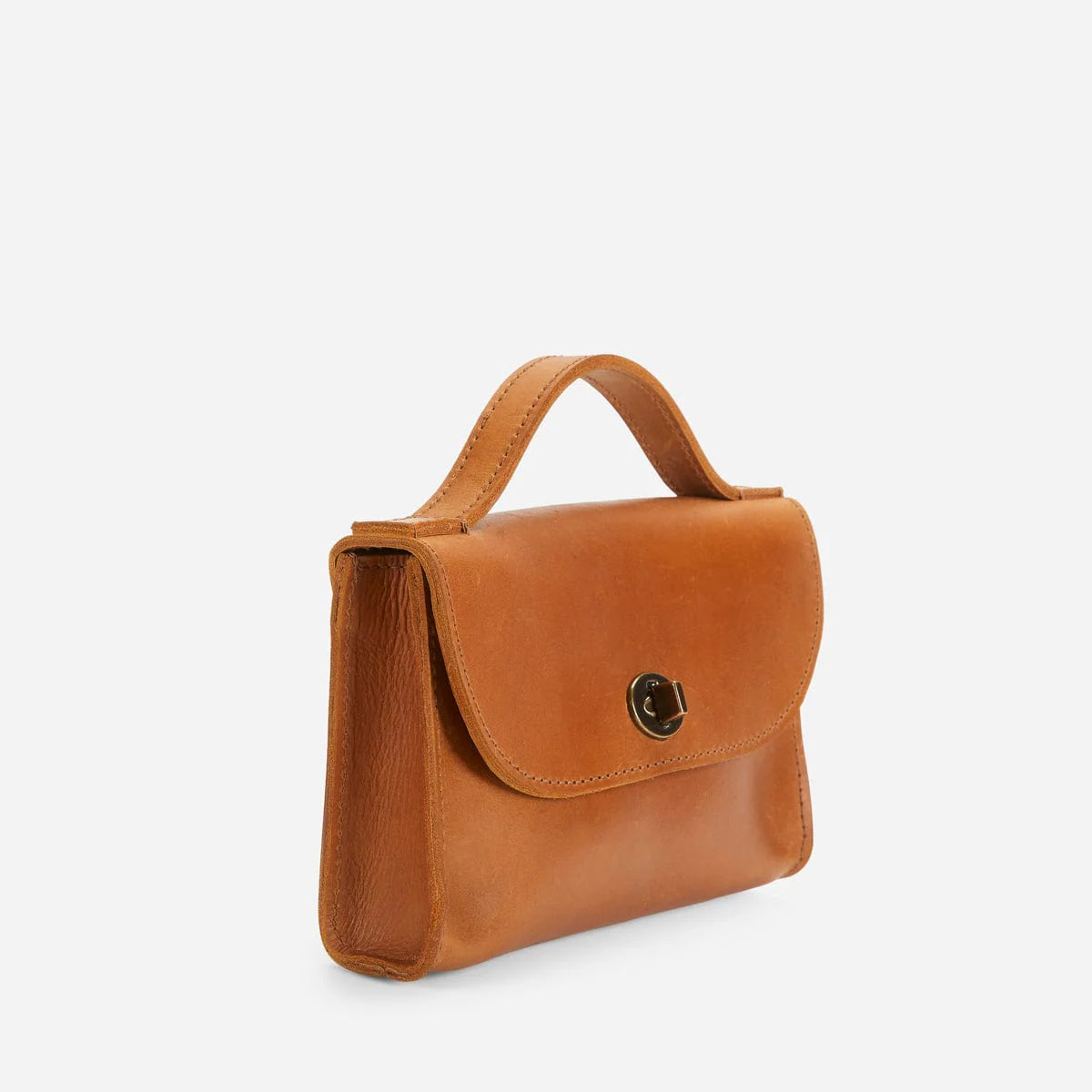 Flap Magnetic Turnlock Snap Clutch Bag With Short Top Handle