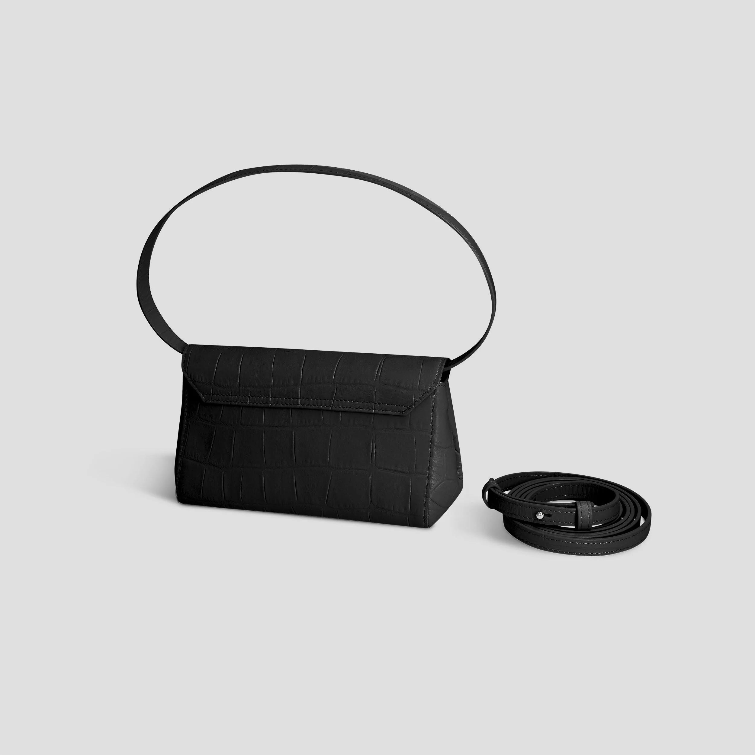 Hidden Dual Magnet Snap Flap Bag With Interchangeable Dual Straps