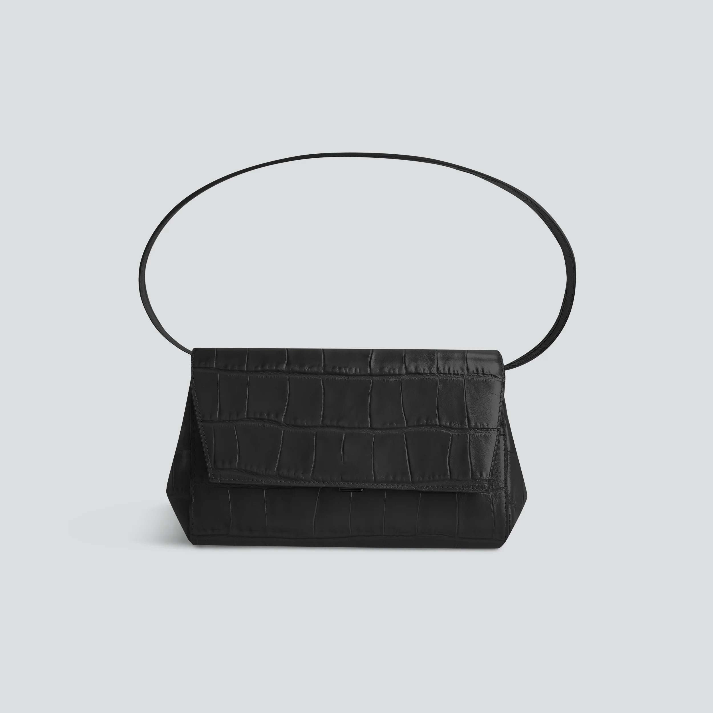 Hidden Dual Magnet Snap Flap Bag With Interchangeable Dual Straps
