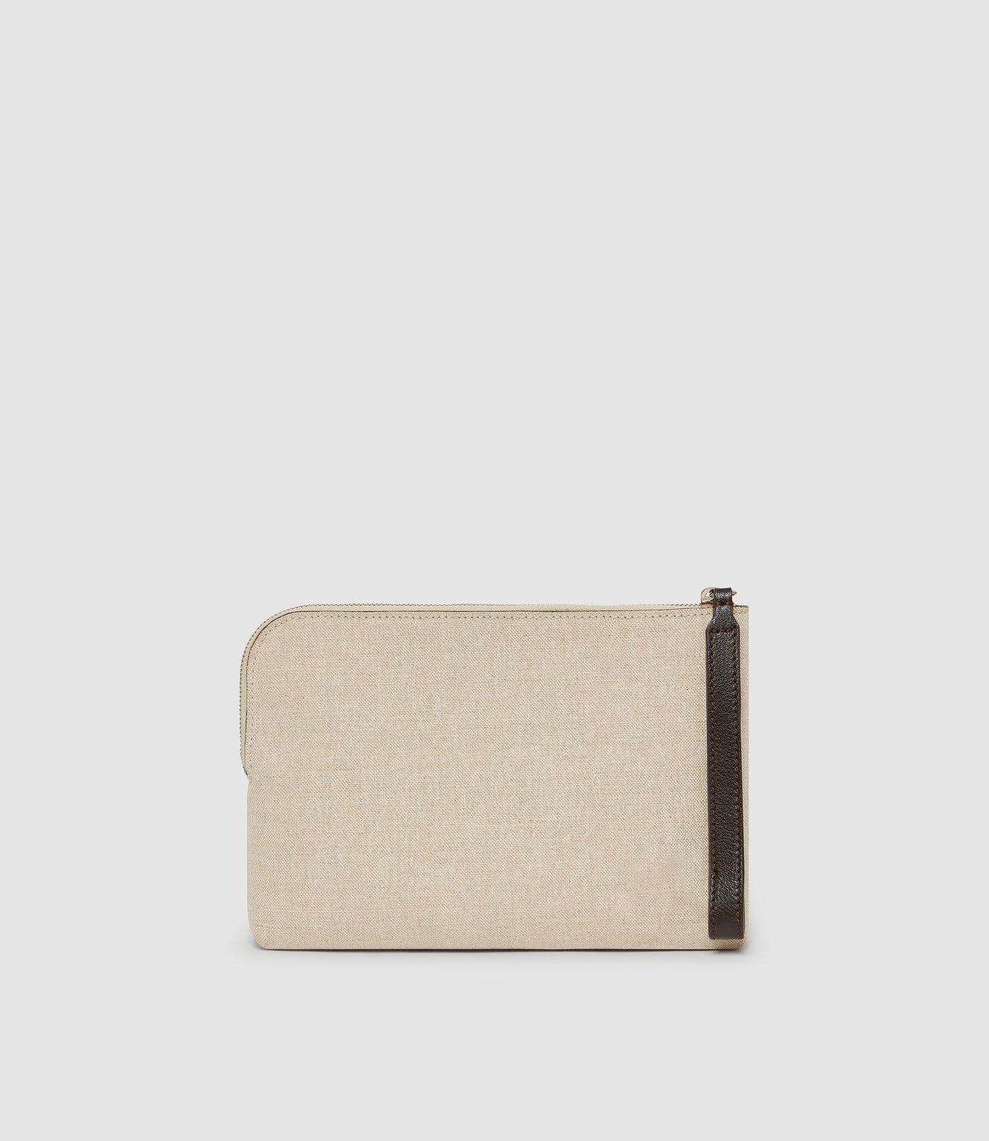 Minimalist Wristlet Zipper Clutch With Detachable Wrist Handle