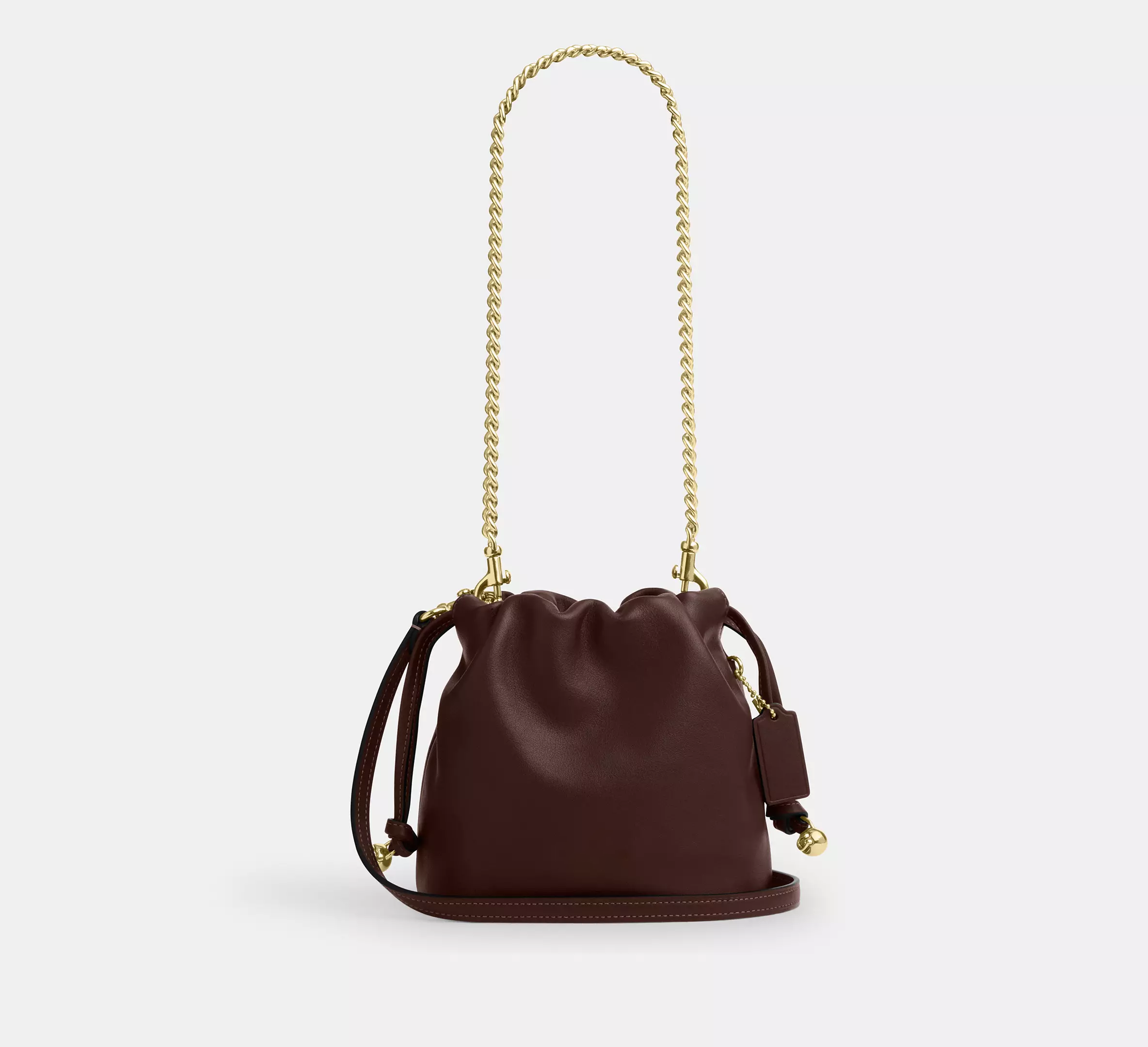 Mini Drawstring Bucket Bag With Dual Detachable Convertible Straps