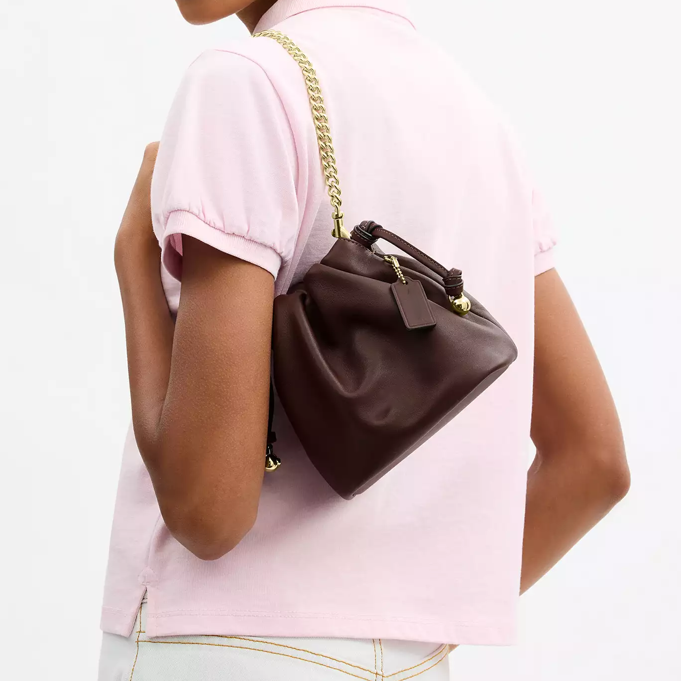 Mini Drawstring Bucket Bag With Dual Detachable Convertible Straps