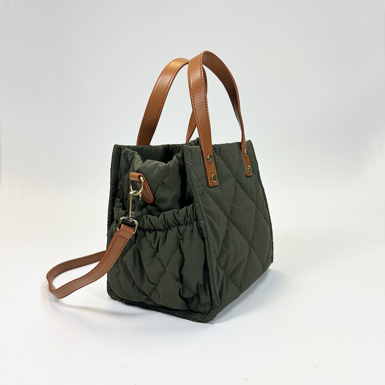 Quilted Puffy Insulated Lunch Bag With Convertible Carrying Options